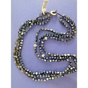 New Sonoma Pava Beaded Necklace 28" Gray Iridescent Rhinestone Encrusted HSN‎